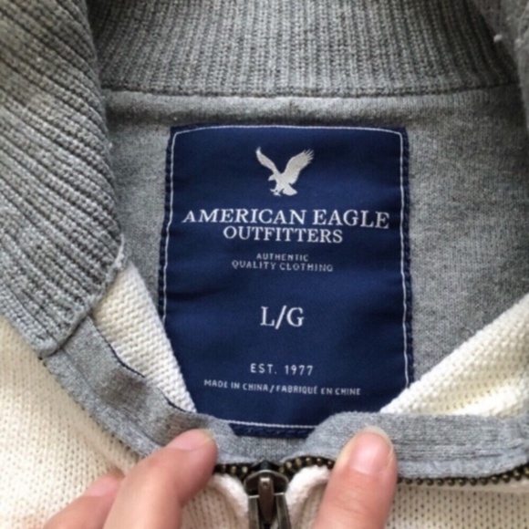 American Eagle Outfitters Cream Quarter-Zip Sweater - Picture 3 of 6